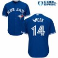 Mens Majestic Toronto Blue Jays #14 Justin Smoak Replica Blue Alternate MLB Jersey
