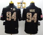 Nike Denver Broncos #94 DeMarcus Ware Black Super Bowl 50 Men's Stitched NFL Limited Salute to Service Jersey