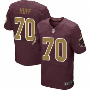 Mens Nike Washington Redskins #70 Sam Huff Elite Burgundy Red Gold Number Alternate 80TH Anniversary NFL Jersey