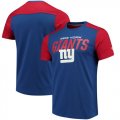 New York Giants NFL Pro Line by Fanatics Branded Iconic Color Blocked T-Shirt RoyalRed