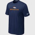 Nike Denver Broncos Authentic Logo T-Shirt D.Blue