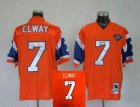 Denver Broncos 7# John Elway Orange Throwback Jersey(Signed Elite)