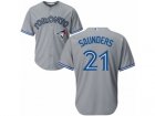 Youth Majestic Toronto Blue Jays #21 Michael Saunders Replica Grey Road MLB Jersey