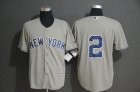 Yankees #2 Derek Jeter Gray Cool Base Jersey