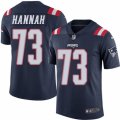 Mens Nike New England Patriots #73 John Hannah Limited Navy Blue Rush NFL Jersey