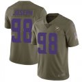 Nike Vikings #98 Linval Joseph Olive Salute To Service Limited Jersey