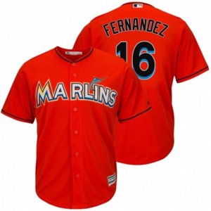 Youth Miami Marlins #16 Jose Fernandez Majestic Orange Cool Base Player Jersey - å‰¯æœ¬