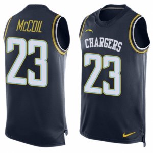 Mens Nike San Diego Chargers #23 Dexter McCoil Limited Navy Blue Player Name & Number Tank Top NFL Jersey