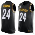 Mens Nike Pittsburgh Steelers #24 Justin Gilbert Limited Black Player Name & Number Tank Top NFL Jersey