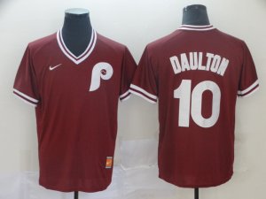 Phillies #10 Darren Daulton Red Throwback Jersey