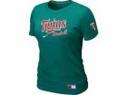 Women Minnesota Twins Nike L.Green Short Sleeve Practice T-Shirt