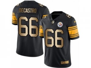 Mens Nike Steelers #66 David DeCastro Black Stitched NFL Limited Gold Rush Jersey