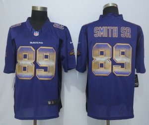 2015 New Nike Baltimore Ravens #89 Smith sr Purple Strobe Jerseys(Limited)