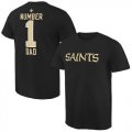 Mens New Orleans Saints Pro Line College Number 1 Dad T-Shirt Black