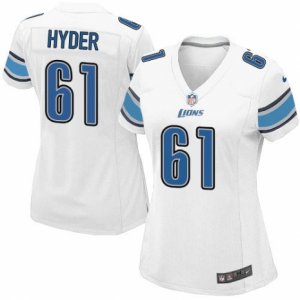 Women\'s Nike Detroit Lions #61 Kerry Hyder Limited White NFL Jersey