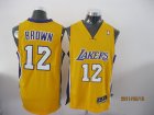 nba los angeles lakers #12 brown yellow[2011 revolution 30]