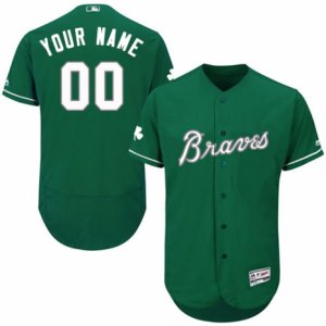 Mens Majestic Atlanta Braves Customized Green Celtic Flexbase Authentic Collection MLB Jersey
