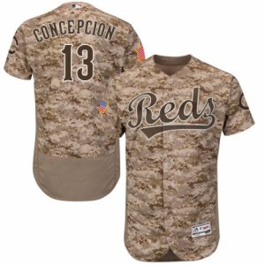 Men\'s Majestic Cincinnati Reds #13 Dave Concepcion Camo Flexbase Authentic Collection MLB Jersey