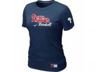women Philadelphia Phillies Nike D.Blue Short Sleeve Practice T-Shirt