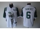 Nike nfl new york jets #6 Mark sanchez white jerseys[helmet tri-blend limited]