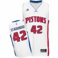 Mens Adidas Detroit Pistons #42 Jerry Stackhouse Swingman White Home NBA Jersey