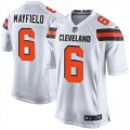 Nike Browns #6 Baker Mayfield White 2018 NFL Draft Pick Elite Jersey