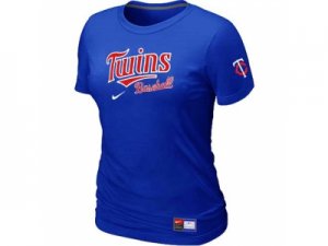 Women Minnesota Twins Nike Blue Short Sleeve Practice T-Shirt