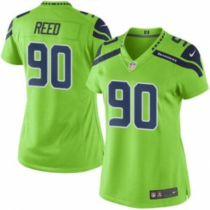 Women\'s Nike Seattle Seahawks #90 Jarran Reed Limited Green Rush NFL Jersey