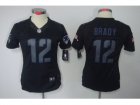 Nike Women New England Patriots #12 Tom Brady black jerseys[impact limited]