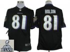 2013 Super Bowl XLVII NEW Baltimore Ravens 81 Anquan Boldin Black Jerseys (Limited)