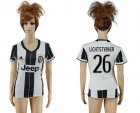 Womens Juventus #26 Lichtsteiner Home Soccer Club Jersey