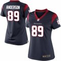 Women's Nike Houston Texans #89 Stephen Anderson Limited Navy Blue Team Color NFL Jersey