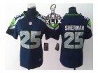 2015 Super Bowl XLIX nike women nfl jerseys seattle seahawks #25 sherman blue