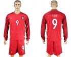 Portugal #9 Eser Home Long Sleeves Soccer Country Jersey