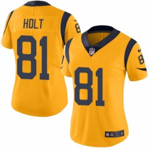 Women\'s Nike Los Angeles Rams #81 Torry Holt Limited Gold Rush NFL Jersey