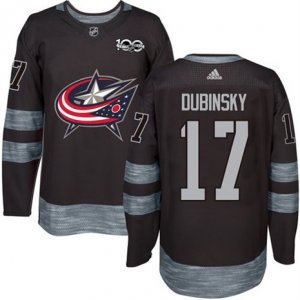 Mens Columbus Blue Jackets #17 Brandon Dubinsky Black 1917-2017 100th Anniversary Stitched NHL Jersey