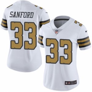 Women\'s Nike New Orleans Saints #33 Jamarca Sanford Limited White Rush NFL Jersey