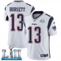 Nike Patriots #13 Phillip Dorsett White 2018 Super Bowl LII Vapor Untouchable Limited Jersey