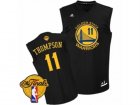 Mens Adidas Golden State Warriors #11 Klay Thompson Swingman Black Fashion 2017 The Finals Patch NBA Jersey