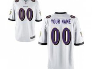 Men\'s Nike Baltimore Ravens Customized Game White Jerseys(S-4XL)