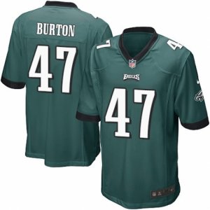 Mens Nike Philadelphia Eagles #47 Trey Burton Game Midnight Green Team Color NFL Jersey