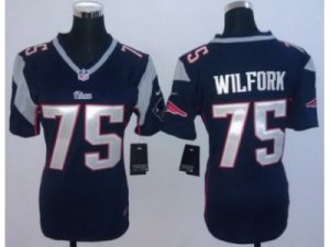 Nike Women New England Patriots #75 Vince Wilfork Blue Jerseys