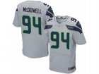 Mens Nike Seattle Seahawks #94 Malik McDowell Elite Grey Alternate NFL Jersey