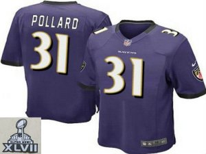 2013 Super Bowl XLVII NEW Baltimore Ravens 31 Bernard Pollard purple Jerseys (Game)