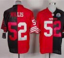 Nike 49ers #52 Patrick Willis Black&Red With Hall of Fame 50th Patch NFL Elite Jersey