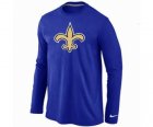 Nike New Orleans Sains Logo Long Sleeve T-Shirt BLUE