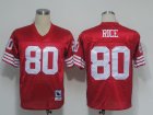 nfl san francisco 49ers #80 jerry rice m&n red 1989