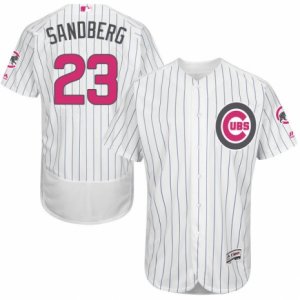 Men\'s Majestic Chicago Cubs #23 Ryne Sandberg Authentic White 2016 Mother\'s Day Fashion Flex Base MLB Jersey