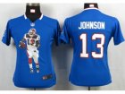 Nike Women Buffalo Bills #13 Johnson Blue Portrait Fashion Game Jersey