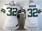 Nike Women Green Bay Packers #32 Cedric Benson White Jerseys